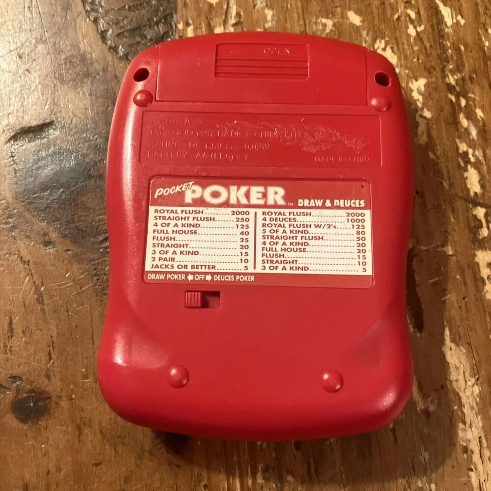 Radica Pocket Poker Draw and Deuces 1997 Electronic Handheld Game Works Tested